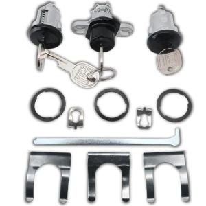 imagePY472 Doors ampamp Hatch Lock Cylinder Set Black Face Caps Compatible with Chevrolet Camaro 19932002 for Pontiac Firebird 19932002 Ignition Switch Front Door Tailgate Lock Cylinder Replace PY472