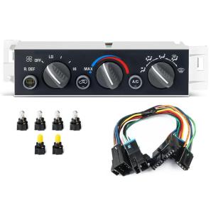 image599006 AC Heater Climate Control Panel with Rear Defogger ampamp Adapter Wire Harness Fit for Chevy GMC C1500 C2500 Suburban K1500 K2500 Tahoe Yukon Cadillac Escalade 19962000 Replace 9378805 1572547